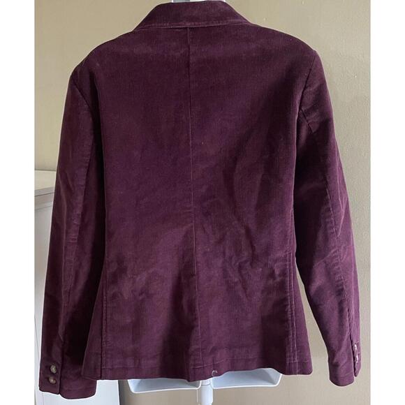 LL Bean Blazer Womens Size 16 R Plum Corduroy Button Jacket Pockets Classic - Picture 3 of 9
